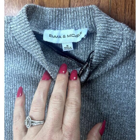 Emma & Michele Grey Ribbed Fit and Flare Long sleeve Dress Medium - Picture 5 of 9